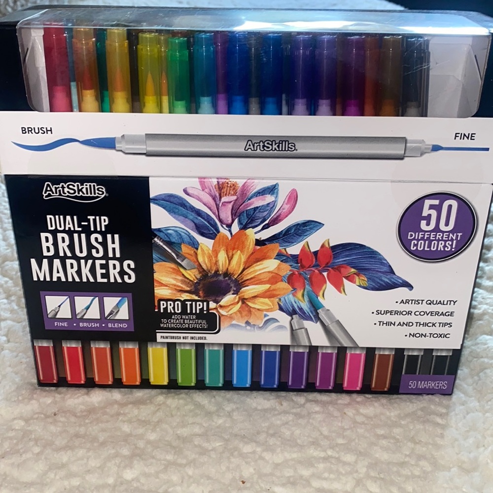 Artskills Dual Pro TipBrush Markers Set 50 Different Colors